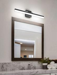 img 2 attached to Upgrade Your Bathroom With Modern Black LED Vanity Lights - 23.62 Inch Long, Cool Light 5500K, And 22W Power