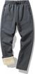 warm and comfortable: duyang men's sherpa fleece lined winter jogging pants logo