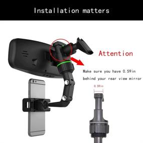 img 3 attached to 📱 360° Rotatable and Retractable Multifunctional Rearview Mirror Phone Holder for Car - Universal Car Phone Mount for All Cell Phones (Rearview Mirror Phone Holder B)