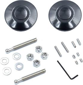 img 4 attached to Woopeey Black Aluminum 2.44" Universal Quick Latch Hood Pins Set, Quick Release Push Button Latch and Hood Cap Pin Lock Clip Kit - Ideal for Hood Bumper or DIY Projects