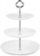 large 3-tier cupcake stand - 10.9inch plastic serving tray for weddings, birthdays & autumn parties (sliver) logo