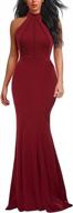 elegant halter neck sleeveless mermaid evening dress for wedding guests by berydress, stretchable and solid-colored logo