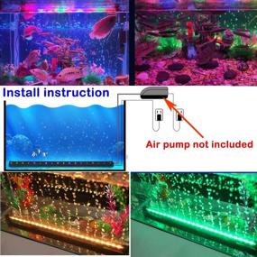 img 1 attached to Aquarium Air Bubble Light: RGB LED Fish Tank Light with 16 Colors, 4 Modes. Remote Control IP68 Submersible LED Aquarium Lamp for Turtle Tank, Betta, Shrimp (7.1inch Light Tube with Remote)