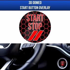 img 3 attached to 2015-2019 Dodge Charger/Challenger Starter Button Decal Overlay 3D Domed SRT Style Red Start Stop Sticker Emblem Push To Start By JDL Autoworks - Accessories