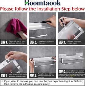 img 1 attached to Wall Mounted Kitchen Paper Holder W/ Shelf: No-Drilling, Drill Free Hoomtaook Tissue Rolls Holder For Toilet & Bathroom!