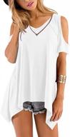florboom женщины с коротким рукавом с открытыми плечами топ свободные блузки футболки логотип