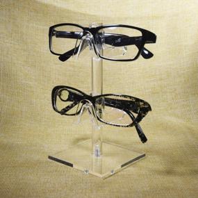 img 2 attached to Mooca 2 Piece Set Acrylic Eyeglasses Frame Riser Display Stand Sunglasses Rack Sunglasses Rack Holder Acrylic Eyewear Display (2 Frames For Each Holder)