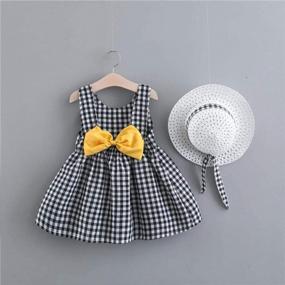 img 2 attached to IDOPIP Baby Girl Tutu Dress Summer Sleeveless Backless Princess Birthday Party Dresses Flower Bow Sundress With Straw Hat Set