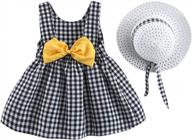 idopip/платье-пачка для маленьких девочек, летние платья принцессы без рукавов с открытой спиной на день рождения, сарафан с цветочным бантом и комплектом из соломенной шляпы логотип