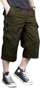 img 4 attached to Men'S Tactical Capri Cargo Shorts For Hiking & Casual Wear - 3/4 Military-Style Shorts With Multi-Pockets