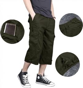 img 1 attached to Men'S Tactical Capri Cargo Shorts For Hiking & Casual Wear - 3/4 Military-Style Shorts With Multi-Pockets