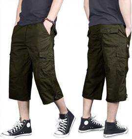 img 2 attached to Men'S Tactical Capri Cargo Shorts For Hiking & Casual Wear - 3/4 Military-Style Shorts With Multi-Pockets