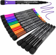 12 pack jr.white magnetic dry erase markers - 9 colors, fine tip & low odor w/ eraser cap for whiteboard, refrigerator, classroom & office logo