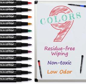 img 2 attached to 12 Pack JR.WHITE Magnetic Dry Erase Markers - 9 Colors, Fine Tip & Low Odor W/ Eraser Cap For Whiteboard, Refrigerator, Classroom & Office