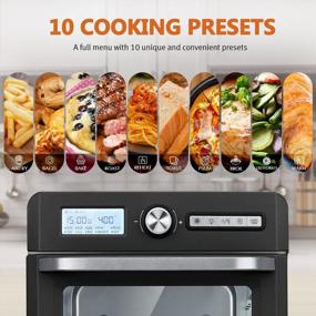img 3 attached to CROWNFUL 19 Quart Air Fryer Toaster Oven, Convection Roaster With Rotisserie & Dehydrator, 10-In-1 Countertop Oven, Original Recipe And 8 Accessories Included, UL Listed (Black)