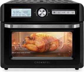 img 4 attached to CROWNFUL 19 Quart Air Fryer Toaster Oven, Convection Roaster With Rotisserie & Dehydrator, 10-In-1 Countertop Oven, Original Recipe And 8 Accessories Included, UL Listed (Black)