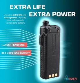 img 1 attached to Upgrade Your Two-Way Radio With YouRUSH 2 Pack BAOFENG BL-5 Extended Battery 3800 MAh And Tactical Foldable Antennas - Compatible With UV5R, BF-F8HP, UV-5X3