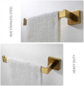 img 1 attached to Modern SUS304 Stainless Steel Hand Towel Bar Wall Mounted Towel Ring, Brushed Gold Finish - Perfect Hand Towel Holder For Bathroom And Kitchen With Left-Opening Design - VELIMAX