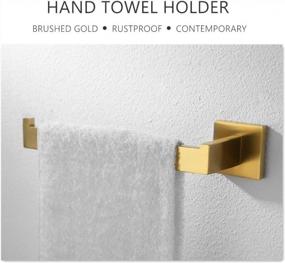 img 2 attached to Modern SUS304 Stainless Steel Hand Towel Bar Wall Mounted Towel Ring, Brushed Gold Finish - Perfect Hand Towel Holder For Bathroom And Kitchen With Left-Opening Design - VELIMAX