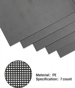img 3 attached to Pllieay 5 Pieces 7 Count Plastic Mesh Canvas Sheets For Embroidery, Acrylic Yarn Crafting, Knit And Crochet Projects (10.2 X 13.2 Inch, Come With 4 Pieces Weaving Needles, Black)