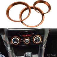 🍊 orange trim climate control knob covers for subaru forester, crosstrek, impreza (2017-2022): stylish interior conditioning accessories (3 pcs) logo