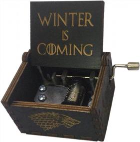 img 4 attached to Game Of Thrones Music Box Hand Crank Musical Box Carved Wooden Boxes Mini Size Home Decor, Christmas Valentine'S Day