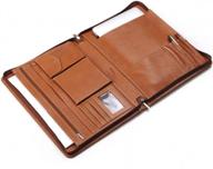 stylish brown leather organizer clutch for 13.5 inch microsoft surface book logo