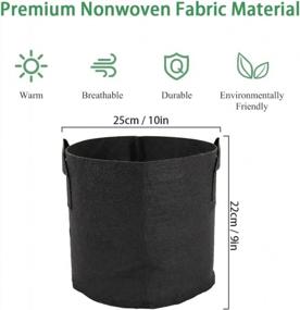 img 3 attached to Enhance Plant Growth With ValueHall Nonwoven Aeration Grow Bags - 3 Gallon With Handles