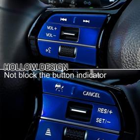 img 1 attached to CKE для 11-го поколения Civic Touring Sedan Hatchback Приборная панель автомобиля Кнопочный переключатель на рулевом колесе Накладка для Honda Civic 2022 Аксессуары-синий (6 шт.)