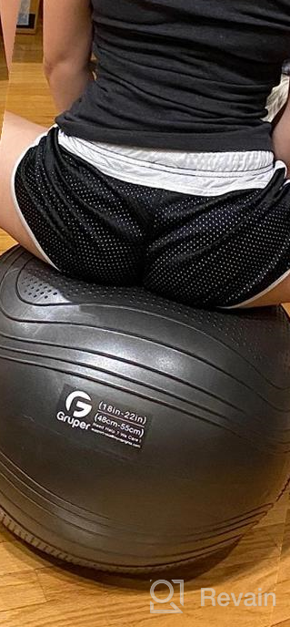 img 1 attached to Extra Thick Exercise Ball For Workout Fitness Balance - Gruper Yoga Ball In 45-75Cm - Anti Burst Yoga Chair For Home And Office With Hand Pump & Workout Guide Access Included review by Johnny Santana