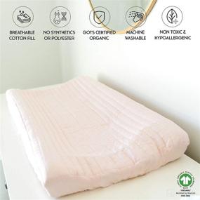 img 3 attached to Makemake Organics - GOTS Certified Ultra Soft Organic Cotton Changing Table Cover (16x32, Pink) - Unisex Change Pad Cover for Girls