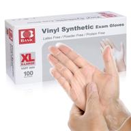 xlarge clear powder free vinyl gloves - 100 count for food service, medical exam, and household cleaning - latex-free, pvc disposable gloves logo