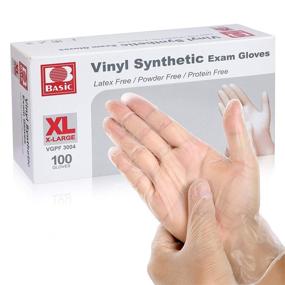 img 4 attached to XLarge Clear Powder Free Vinyl Gloves - 100 Count for Food Service, Medical Exam, and Household Cleaning - Latex-Free, PVC Disposable Gloves
