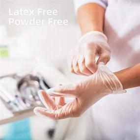 img 3 attached to XLarge Clear Powder Free Vinyl Gloves - 100 Count for Food Service, Medical Exam, and Household Cleaning - Latex-Free, PVC Disposable Gloves