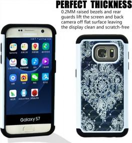 img 3 attached to Galaxy S7 Protective Case - MagicSky Shock Absorption Bling Armor With Studded Rhinestones And Dual Layers - Flower Design