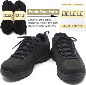 img 1 attached to Conquer Any Trail With DELELE'S Non-Slip Round Wave Hiking Shoelaces - Heavy Duty And Durable