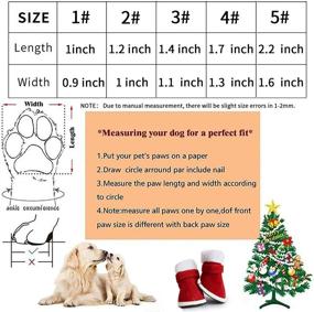 img 3 attached to 🎅 URBEST 2 Pairs Santa Red Christmas Winter Shoes Boots for Cute Dogs with Detachable Closure (3#, Red)