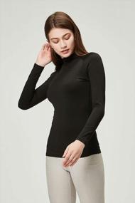 img 3 attached to Stay Warm And Stylish With DEVOPS Women'S 2 Pack Thermal Turtle Long Sleeve Compression Baselayer Tops