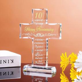 img 1 attached to YWHL Celebrates 10 Years Of Love With Stunning Glass Cross Gifts For Couples