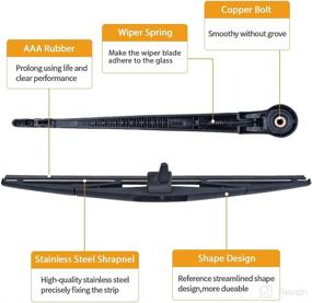 img 3 attached to 🚗 MIKKUPPA Rear Wiper Arm Blade Assembly - Premium Replacement for Honda Pilot 2009-2015 - All-Season Natural Rubber Windshield Wiper - Enhanced Window Cleaning