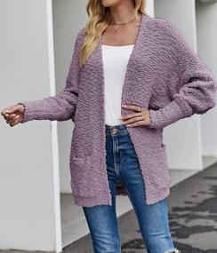 img 2 attached to Stay Warm In Style With TECREW Women'S Fuzzy Popcorn Cardigan Sweater