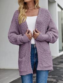 img 3 attached to Stay Warm In Style With TECREW Women'S Fuzzy Popcorn Cardigan Sweater