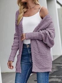 img 1 attached to Stay Warm In Style With TECREW Women'S Fuzzy Popcorn Cardigan Sweater