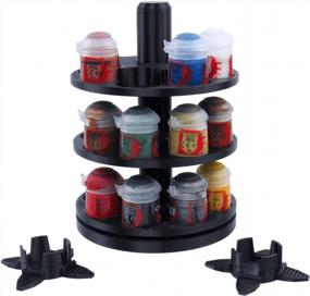 img 3 attached to Tabletop RPG Miniature Paint Rack: 3D Printed 3-Tier Shelf Organizer For Spinning Acrylic Colors, Suitable For Citadel Paints