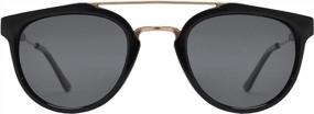img 3 attached to Step Up Your Style With Froya'S Vintage Round Flat Lens Sunglasses Featuring A Trendy Metal Brow Bar