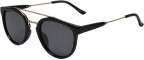 img 2 attached to Step Up Your Style With Froya'S Vintage Round Flat Lens Sunglasses Featuring A Trendy Metal Brow Bar
