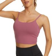 tandisk women padded sports bra fitness workout running shirts yoga tank top logo