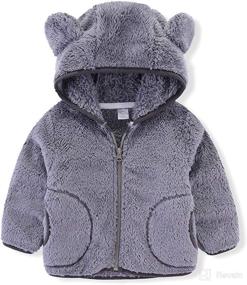 img 2 attached to 🐻 iChunhua Baby Girls Fleece Jacket with Bear Ears, Long Sleeve Sweatshirt Outwear