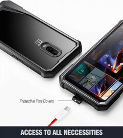 img 1 attached to Прочный прозрачный гибридный чехол-бампер Poetic Guardian для OnePlus 6T (2018) со встроенной защитой экрана и устойчивой к царапинам задней панелью черного цвета