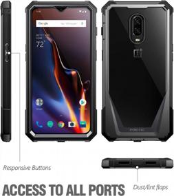 img 3 attached to Poetic Guardian Full-Body Rugged Clear Hybrid Bumper Case For OnePlus 6T (2018) With Built-In Screen Protector And Scratch-Resistant Back In Black
